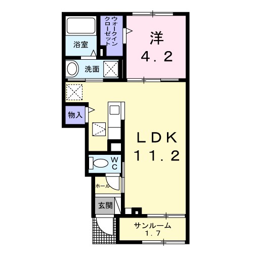 クナワイ　スプリングスＡの間取り