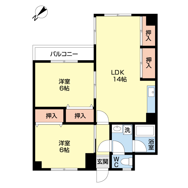 長崎市銀屋町のマンションの間取り