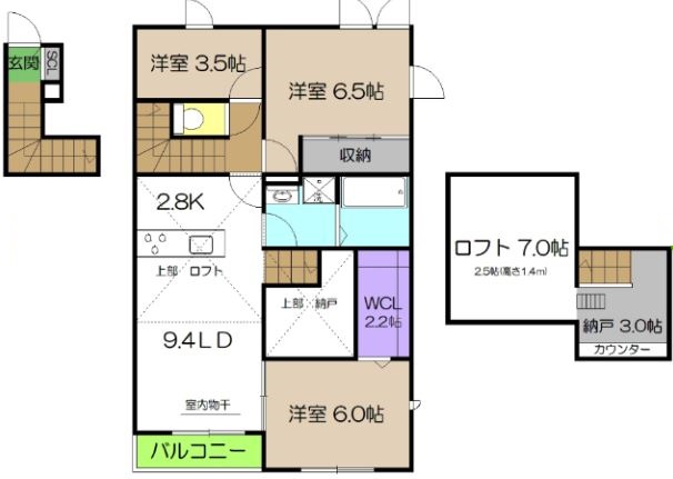 仮称野市町新築アパートの間取り