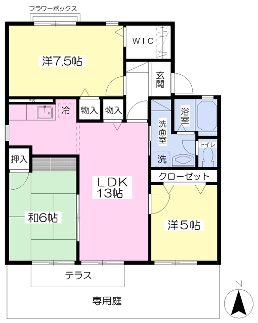 セジュール泉ヶ丘の間取り