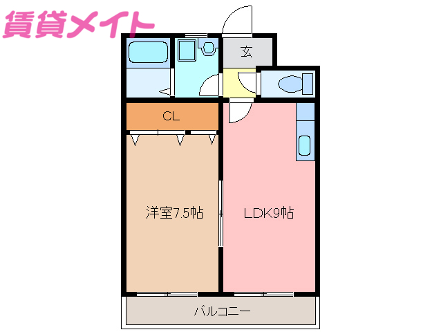 鈴鹿市小田町のマンションの間取り