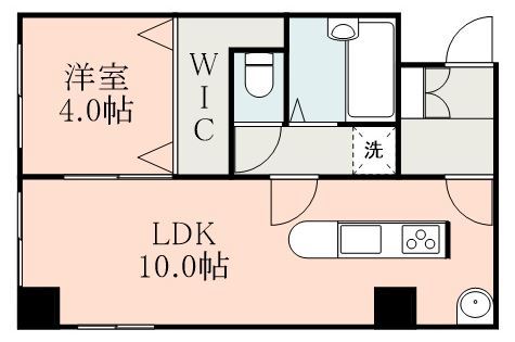 鹿児島市上之園町のマンションの間取り