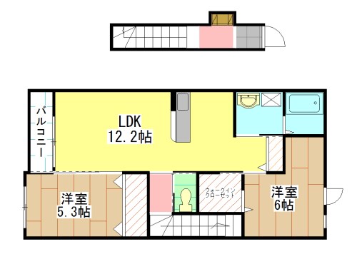 北九州市八幡西区本城東のアパートの間取り