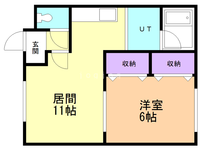 函館市本町のアパートの間取り