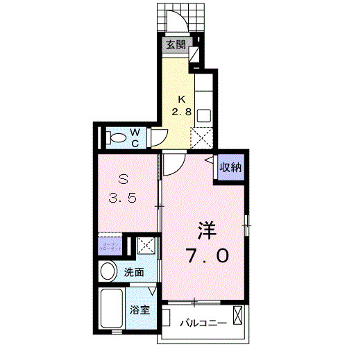 堺市堺区北庄町のアパートの間取り