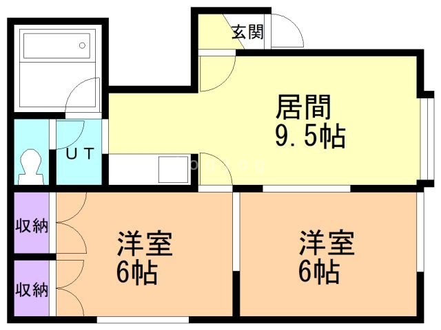 札幌市西区宮の沢三条のアパートの間取り