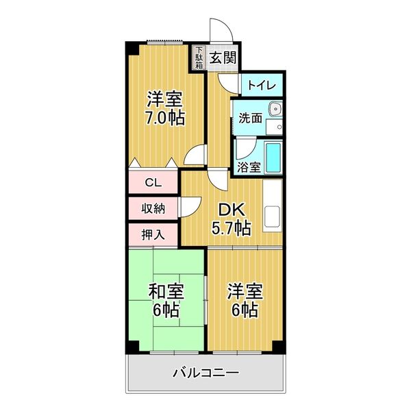 豊橋市大村町のマンションの間取り