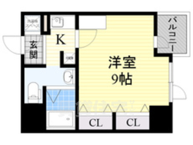 大阪市西区新町のマンションの間取り