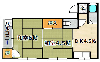 岡村マンションの間取り