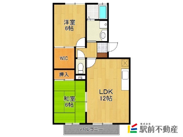 鳥栖市宿町のアパートの間取り