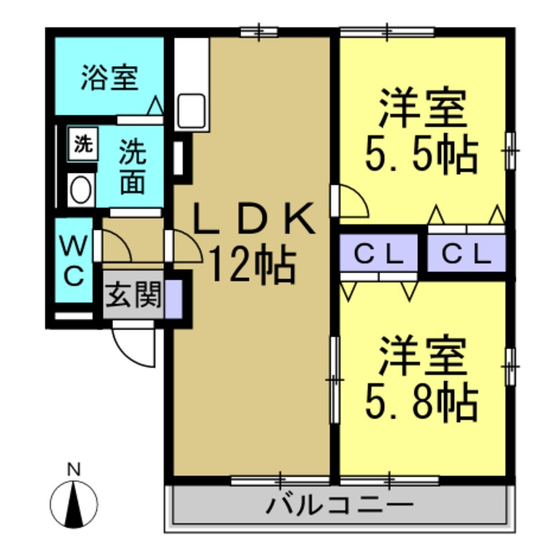 【ハイム白山　IIの間取り】