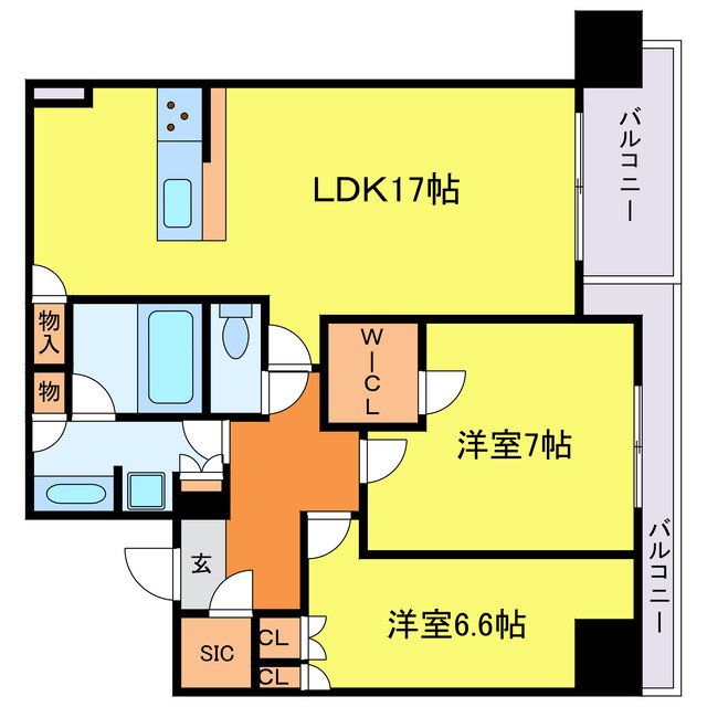 シエリアタワー大阪福島の間取り