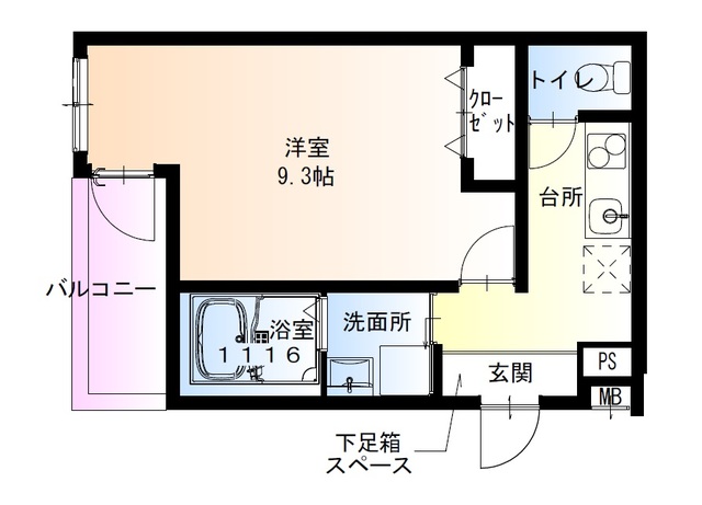 大阪市東淀川区豊里のアパートの間取り