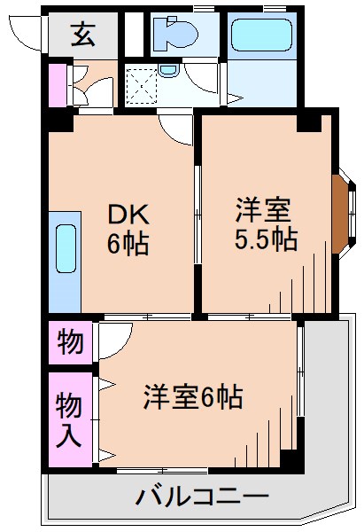 横浜市港北区樽町のマンションの間取り