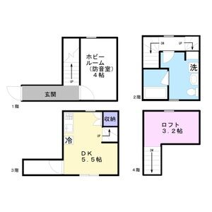 名古屋市港区辰巳町のアパートの間取り