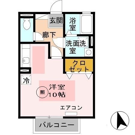 姫路市網干区津市場のアパートの間取り