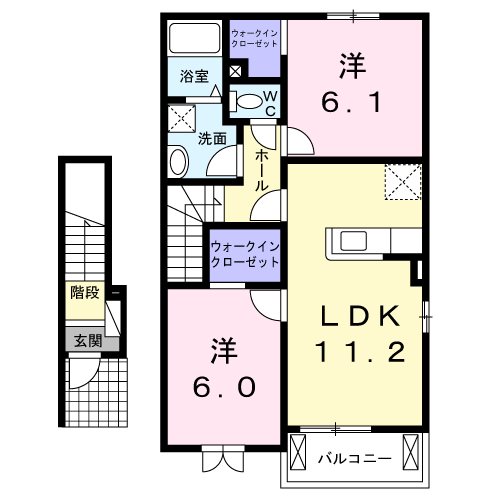 【鹿児島市坂之上のアパートの間取り】