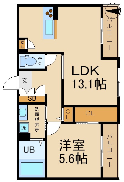 シャーメゾン　緑橋の間取り