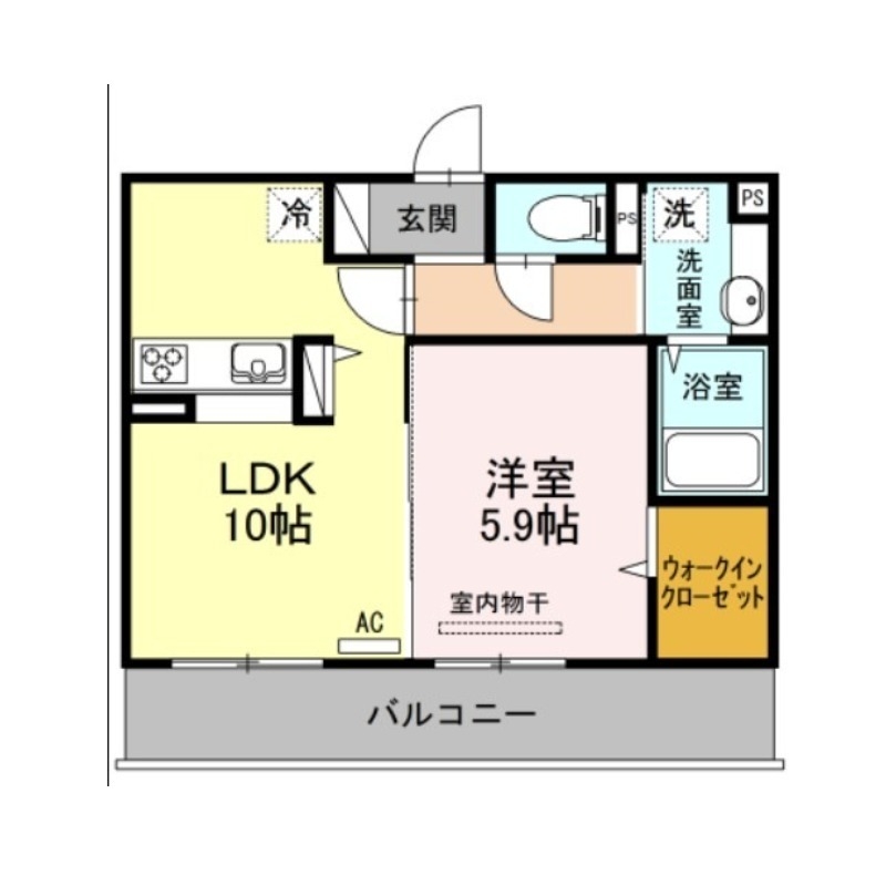 大野城市御笠川のアパートの間取り