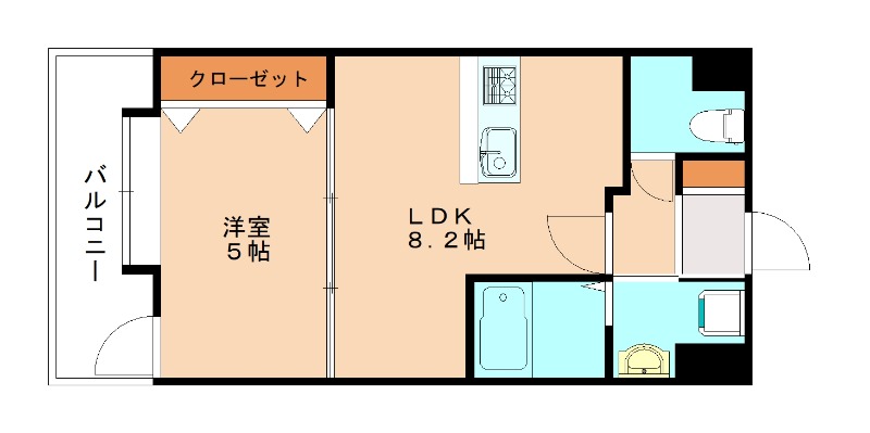 北九州市小倉北区高尾のマンションの間取り