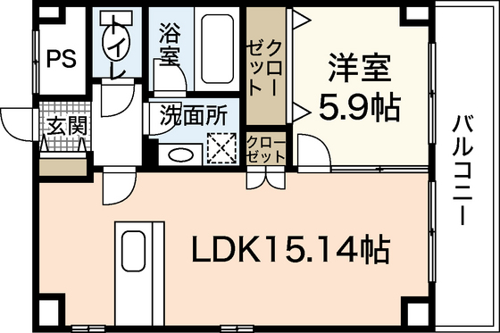 広島市中区千田町のマンションの間取り