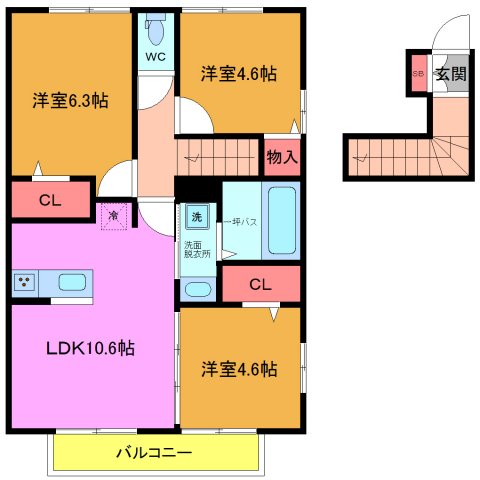 船橋市中野木のマンションの間取り