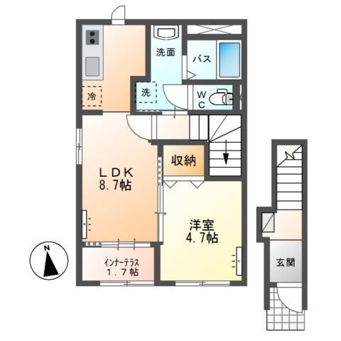 （仮）小山市小山新築アパートの間取り