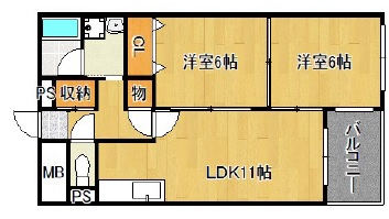 姫路市花影町のマンションの間取り