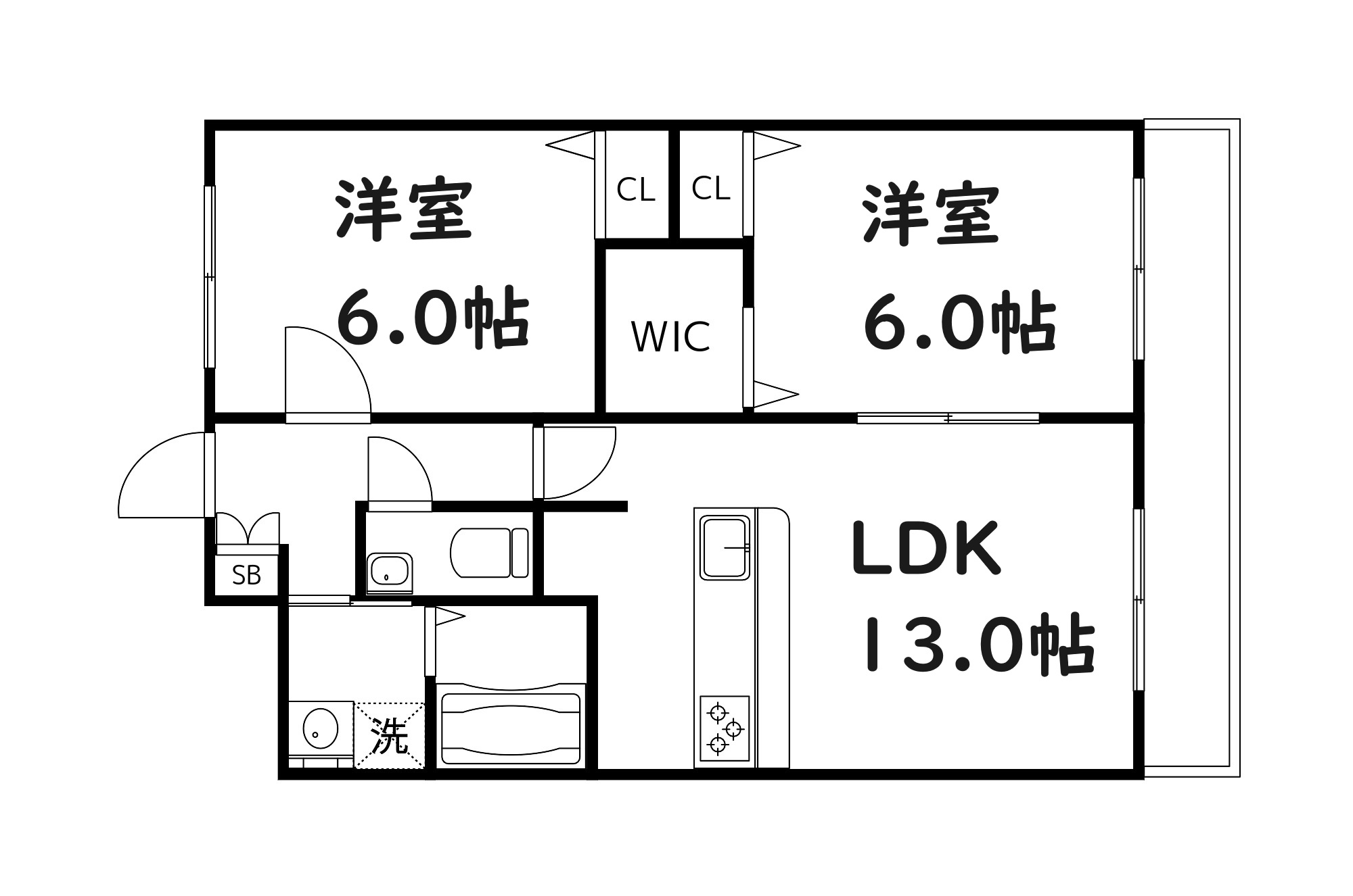 大阪市東成区大今里のマンションの間取り