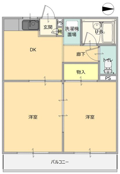 太田市内ケ島町のアパートの間取り