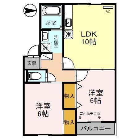 金沢市四十万のアパートの間取り