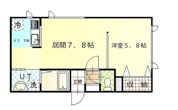 旭川市永山十二条のアパートの間取り