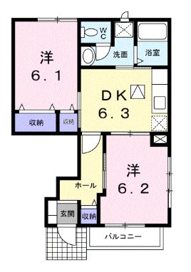 高松市牟礼町牟礼のアパートの間取り