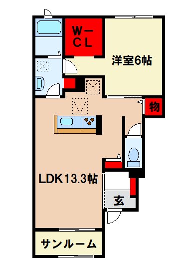 朝倉郡筑前町原地蔵のアパートの間取り