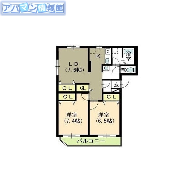 新潟市西区山田のマンションの間取り