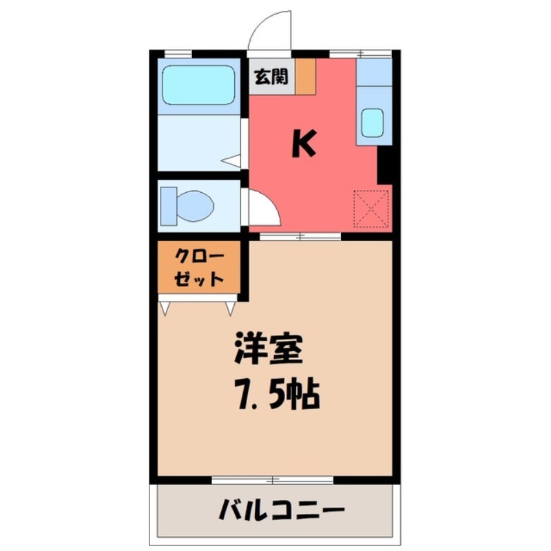 【下野市医大前のアパートの間取り】