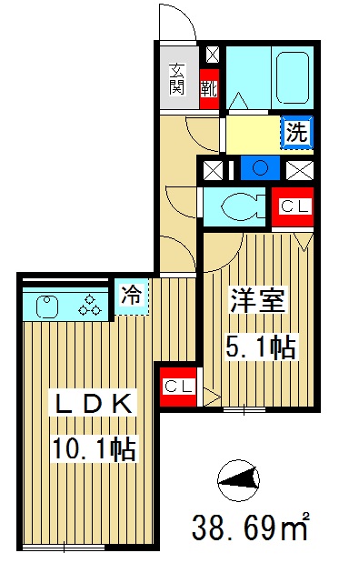 板橋区東新町のアパートの間取り