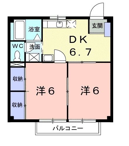 多賀城市八幡のアパートの間取り