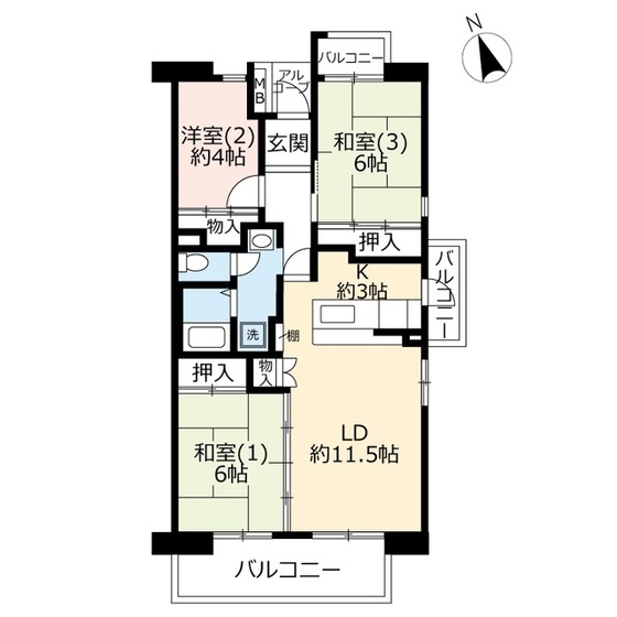 ＵＲ三郷早稲田パークハイツ第二の間取り