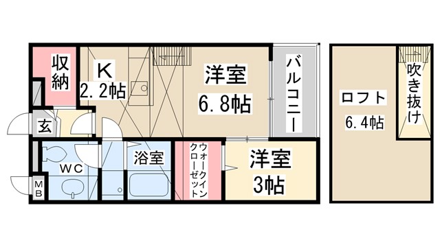 ピープルコート３号館の間取り