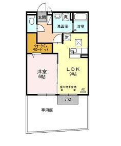 加古川市加古川町備後のアパートの間取り