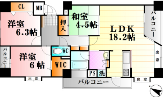 ラフィーヌ牛田本町の間取り