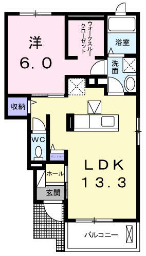 イリーゼ Dの間取り