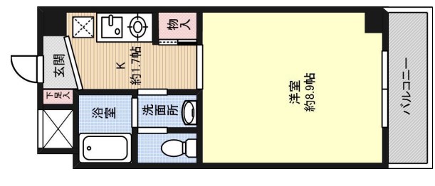 神戸市中央区籠池通のマンションの間取り