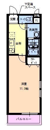 和歌山市二筋目のアパートの間取り