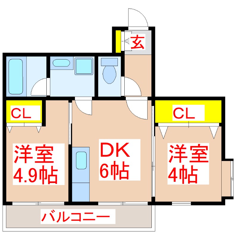 さくらヒルズ新屋敷弐番館の間取り