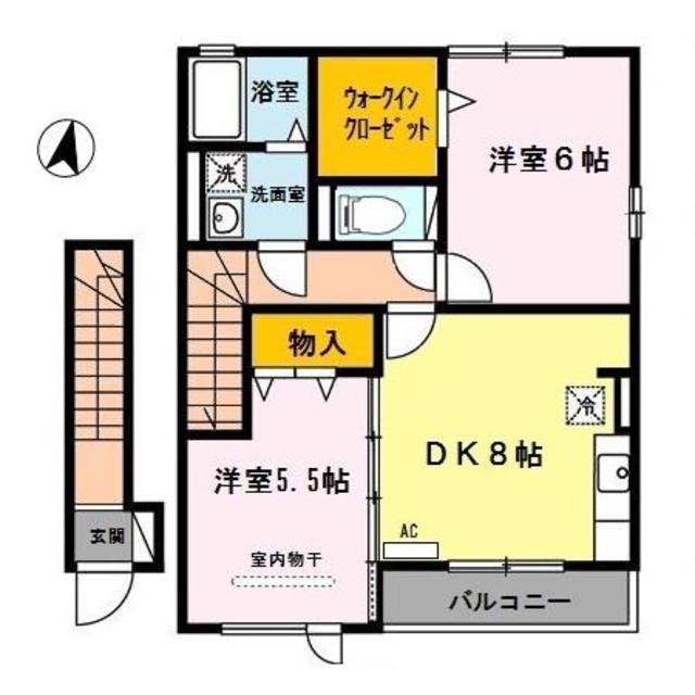 D-room秋月　C棟の間取り