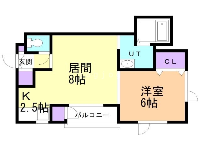 石狩市花川南二条のアパートの間取り