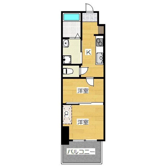 福岡市博多区堅粕のマンションの間取り