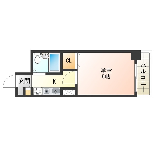 大阪市福島区海老江のマンションの間取り